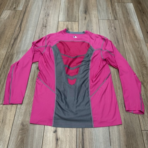 Jon Gray Autograph Colorado Rockies Nike Pro Shirt Fitted Dri Fit Pink Size XL - Picture 4 of 7